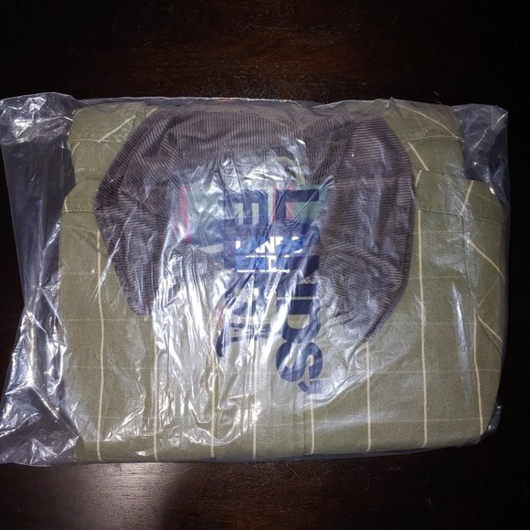 Land's End Mens Barn Jacket Olive Green Ivory beige Plaid Jacket XLT TXL 46L 48L - Picture 6 of 7